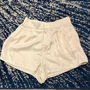 Zara White Satin Shorts